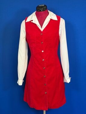 1990s Red Jumper Dress